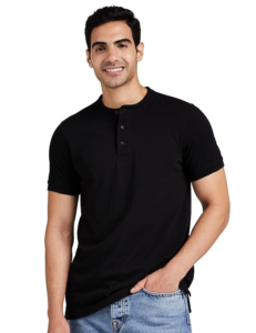 Styleza Men Zipper Neck T-Shirt | Striped Cotton Blend Casual Wear