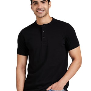 Styleza Men Zipper Neck T-Shirt | Striped Cotton Blend Casual Wear